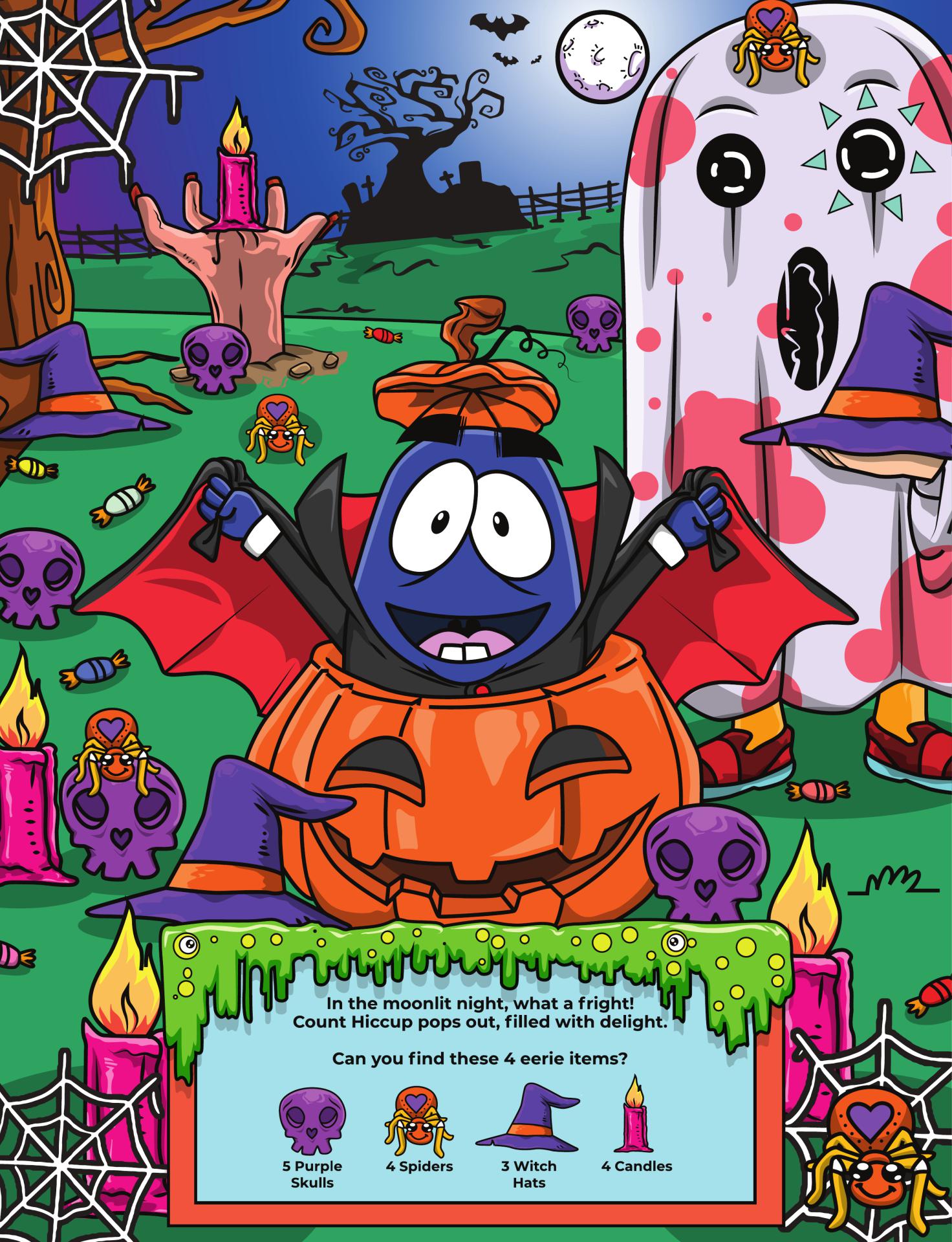 Interior page showing a pumpkin patch seek and find scene